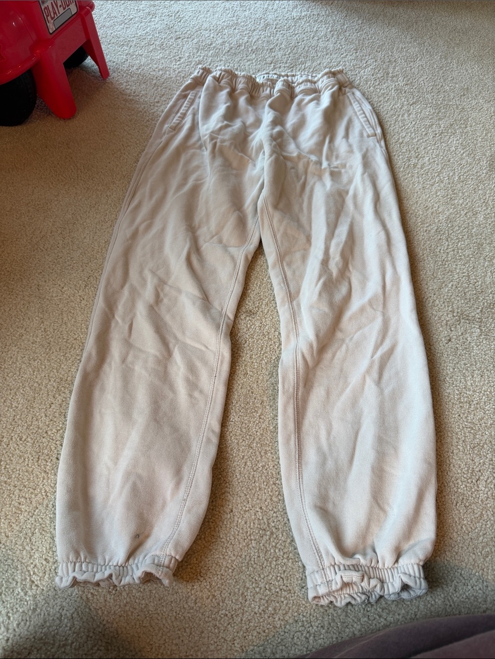 Abercrombie & Fitch Cream Elastic Cuff Joggers